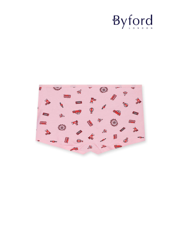 (2 Pcs) Byford Girls Cotton Spandex Boyleg Underwear Assorted Colours - BLJ0004BL