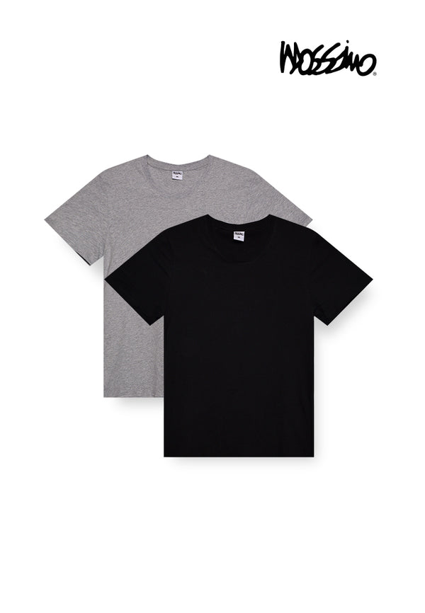 (2 Pcs) Mossimo Men 100% Combed Cotton Round Neck Short Sleeve Assorted Colour-MID0004R