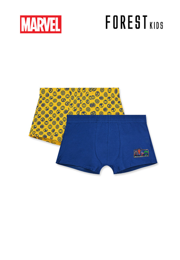 (2 Pcs) Forest X Marvel Kids 100% Cotton Shorty Brief Underwear Assorted Colours - AUJ0012S