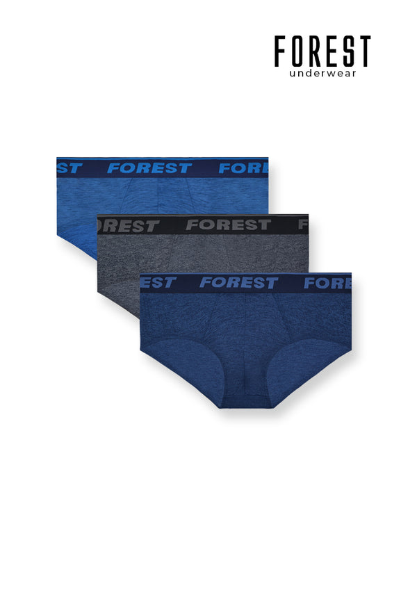 (3 Pcs) Forest Mens Microfiber Spandex Mini Brief Underwear Assorted Colours - FUD0142M