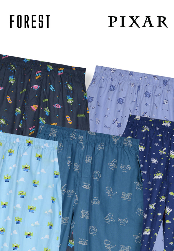 (1 Pc) Forest X Disney Alien Mens Woven Cotton Long Bottom Pyjamas - WPD0138L