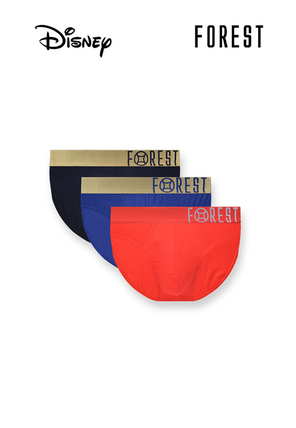 (3 Pcs) Forest X Disney Mens Bamboo Spandex Mini Brief Underwear Assorted Colours - WUB1009M