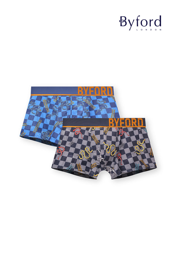 (2 Pcs) Byford Mens Nylon Spandex Shorty Brief Underwear Assorted Colours - BUB752S