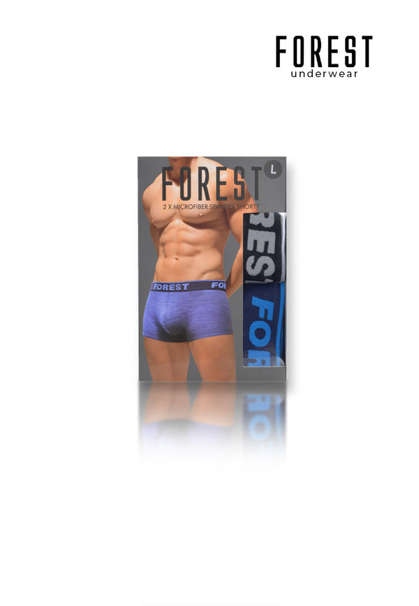 (2 Pcs) Forest Mens Microfiber Spandex Shorty Brief Underwear Assorted Colours - FUD0143S