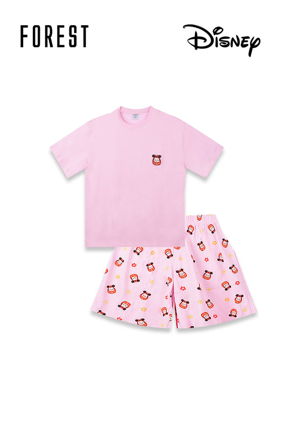 (1 Pc) Forest X Disney Ladies 100% Cotton Short Sleeve Short Pants Pyjamas Selected Colours - WPL0158SS