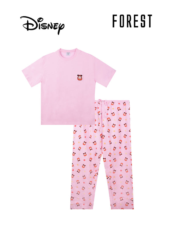 (1 Pc) Forest X Disney Unisex 100% Cotton Short Sleeve Long Pants Pyjamas Selected Colours - WPU0157SL