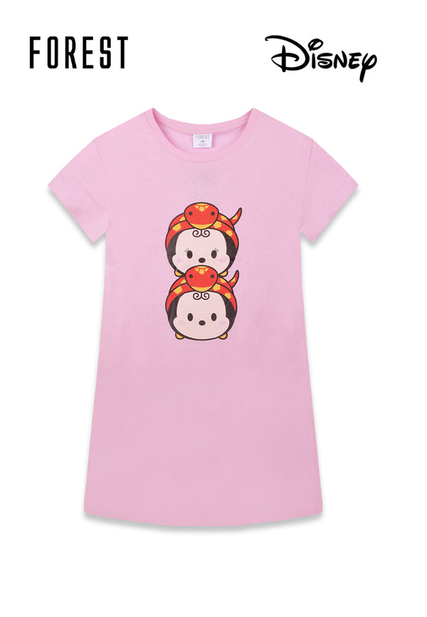 (1 Pc) Forest X Disney Ladies 100% Cotton Sleep Dress Pyjamas Selected Colours - WPL0159D