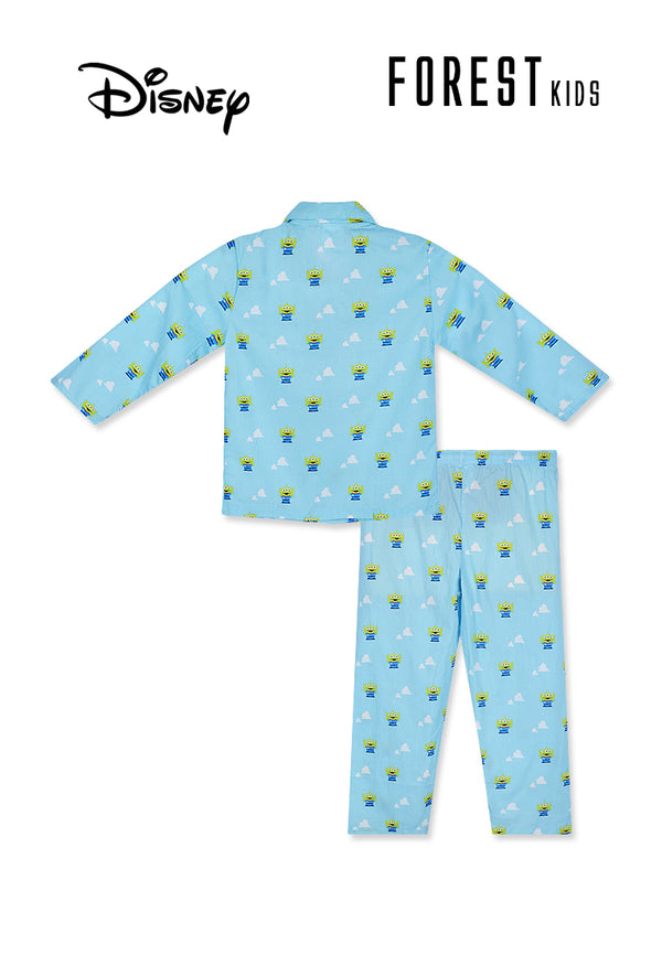(1 Pc) Forest X Disney Alien Kids Woven Cotton Long Sleeve + Long Bottom Pyjamas- WPJ0143LL