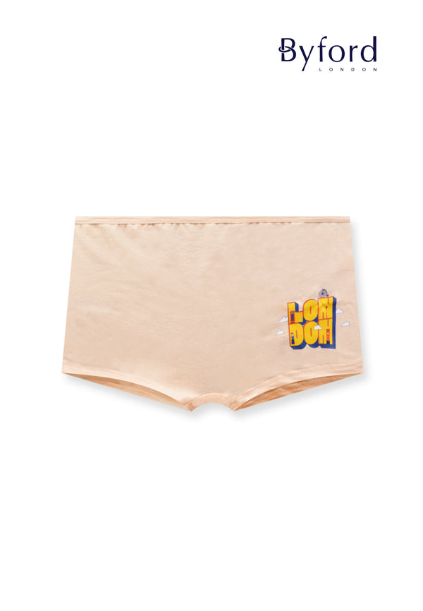 (3 Pcs) Byford Girls Cotton Spandex Boyleg Underwear Assorted Colours - BLJ0002BL