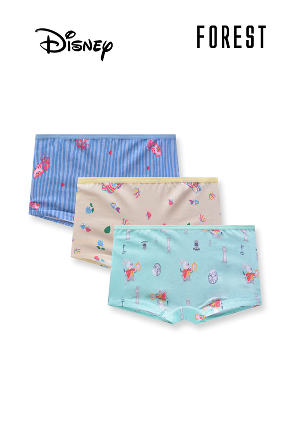 (3 Pcs) Forest X Disney Ladies Cotton Spandex Boy Leg Underwear Assorted Colours - WLD0154BL