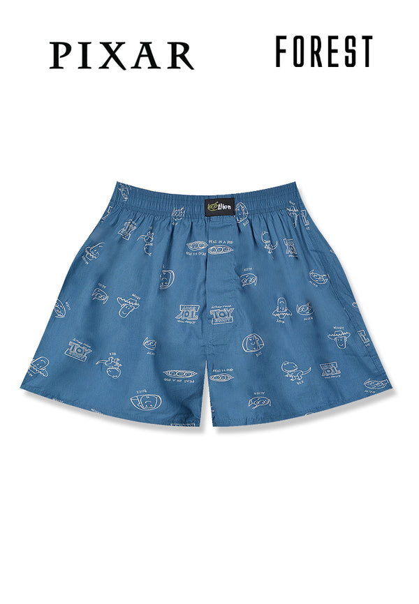 (2 Pcs) Forest X Disney Alien Mens Woven Cotton Boxer Underwear Assorted Colours - WUD0137X