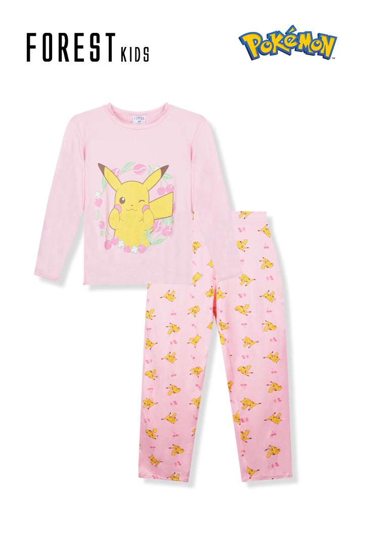(1 Pc) Pokémon Kids Microfibre Spandex Long Sleeve Long Pants Pyjamas Selected Colours - PPJ1069LL