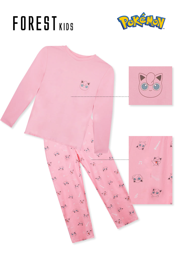 (1 Pc) Pokémon Kids Microfibre Spandex Long Sleeve Long Pants Pyjamas Selected Colours - PPJ1069LL