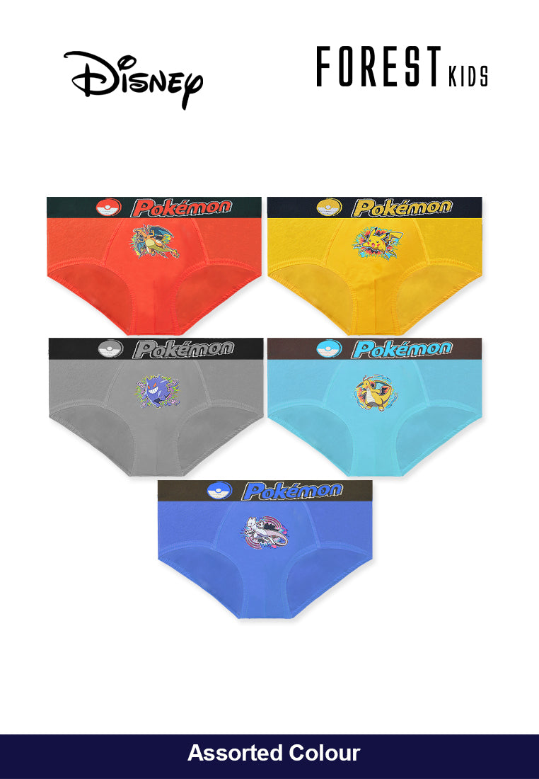 (3 Pcs) Pokémon Kids 100% Cotton Mini Brief Underwear Assorted Colours - PUJ1052M