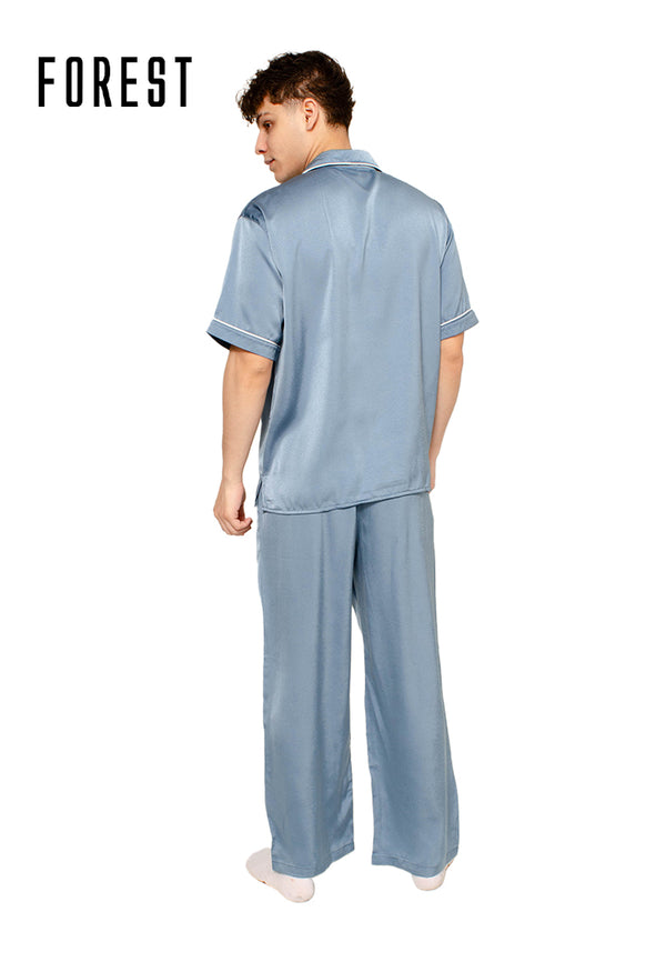 (1 Pc) Forest Unisex Microfiber Spandex Short Sleeve Long Pants Pyjamas Selected Colours - FPU0018SL