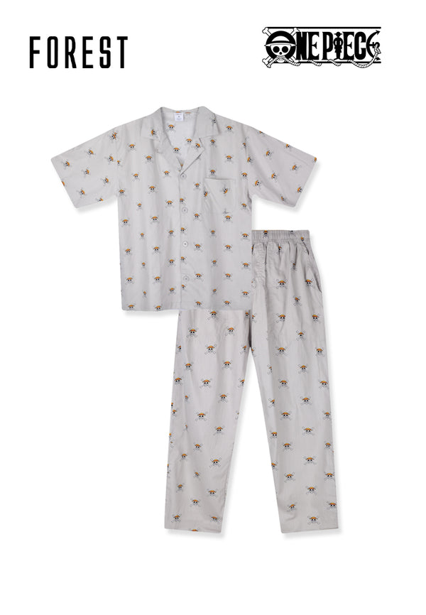 Forest Baju Tidur | (1 Pc) Forest X One Piece Unisex Woven Cotton Short Sleeve Long Pants Pyjamas Selected Colours - NPU0020SL