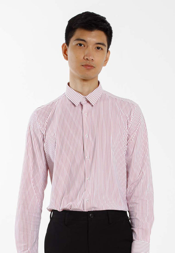 Alain Delon Baju Kemeja Berkolar | Alain Delon Rayon Mixed No Pocket Slim Fit Stripes Collar - 15223026
