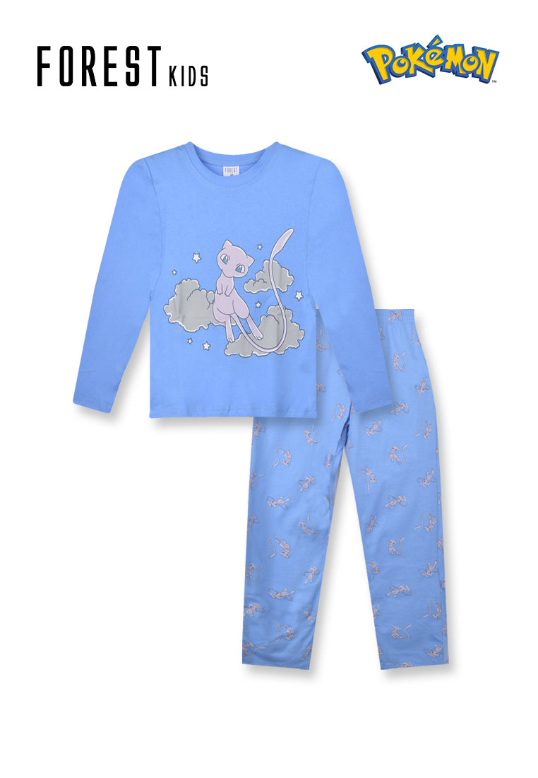Baju Tidur Kanak-kanak | (1 Pc) Pokémon Kids 100% Cotton Long Sleeve Long Pants Pyjamas - PPJ1047LL