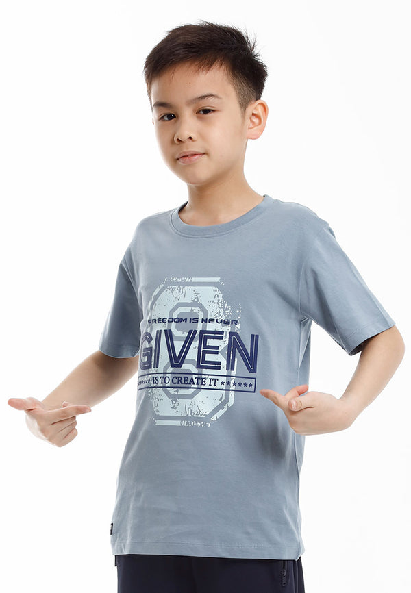 Forest Baju T Shirt Budak Lelaki | Forest Kids Regular Fit Graphic Tee Crew Neck Short Sleeve T Shirt Kids - FK20328