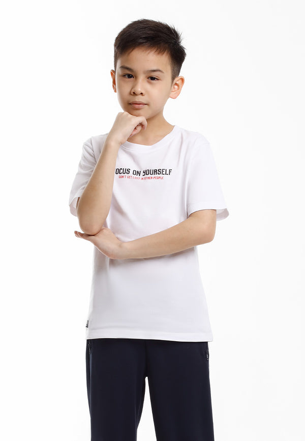 Forest Baju T Shirt Budak Lelaki | Forest Kids Regular Fit Graphic Crew Neck Short Sleeve T Shirt Kids - FK20330