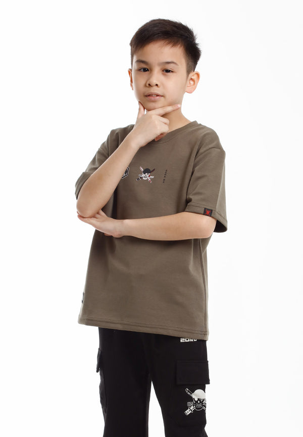 Forest Baju T Shirt Budak Lelaki | Forest x Onepiece Premium Cotton Oversized Kids Tee - FOK20009