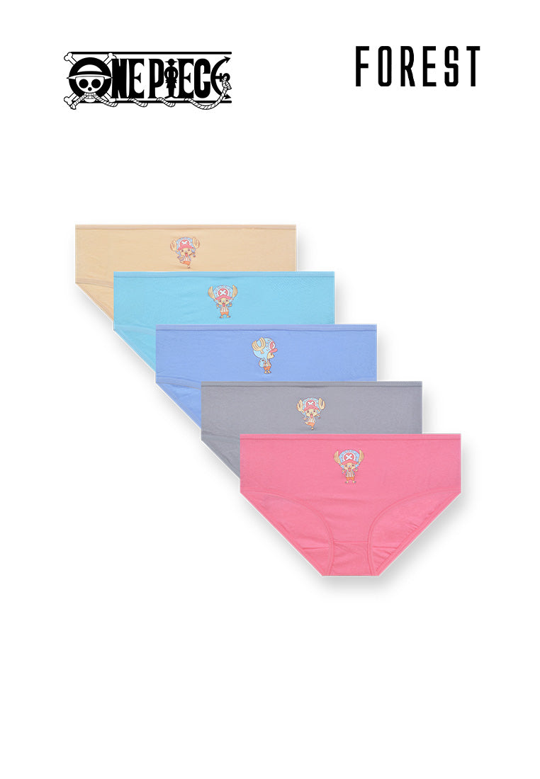 Forest Seluar Dalam Budak | (5 Pcs) Forest X One Piece Girls Cotton Mini Brief Underwear-NLJ0036M