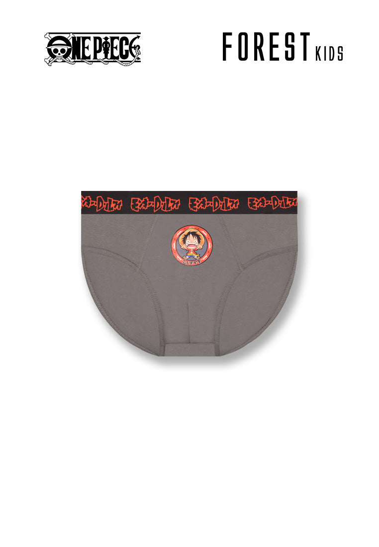 Forest Seluar Dalam Budak | (3 Pcs) Forest X One Piece Kids Cotton Spandex Mini Brief Underwear-NUJ0037M