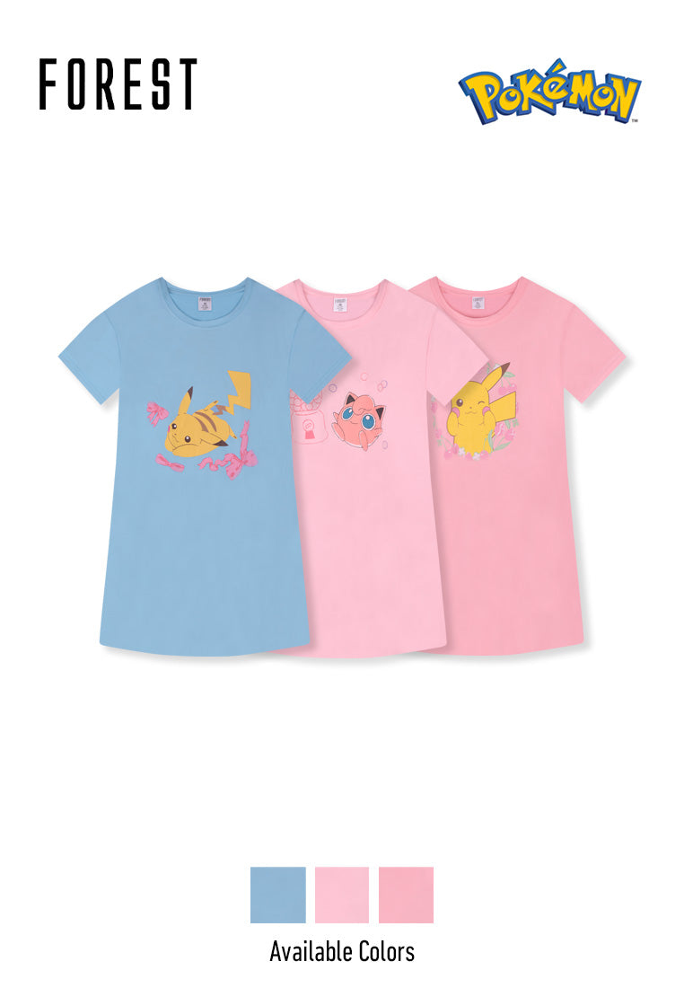 (1 Pc) Pokémon Ladies Microfibre Spandex Sleep Dress Pyjamas Selected Colours - PPL1068D