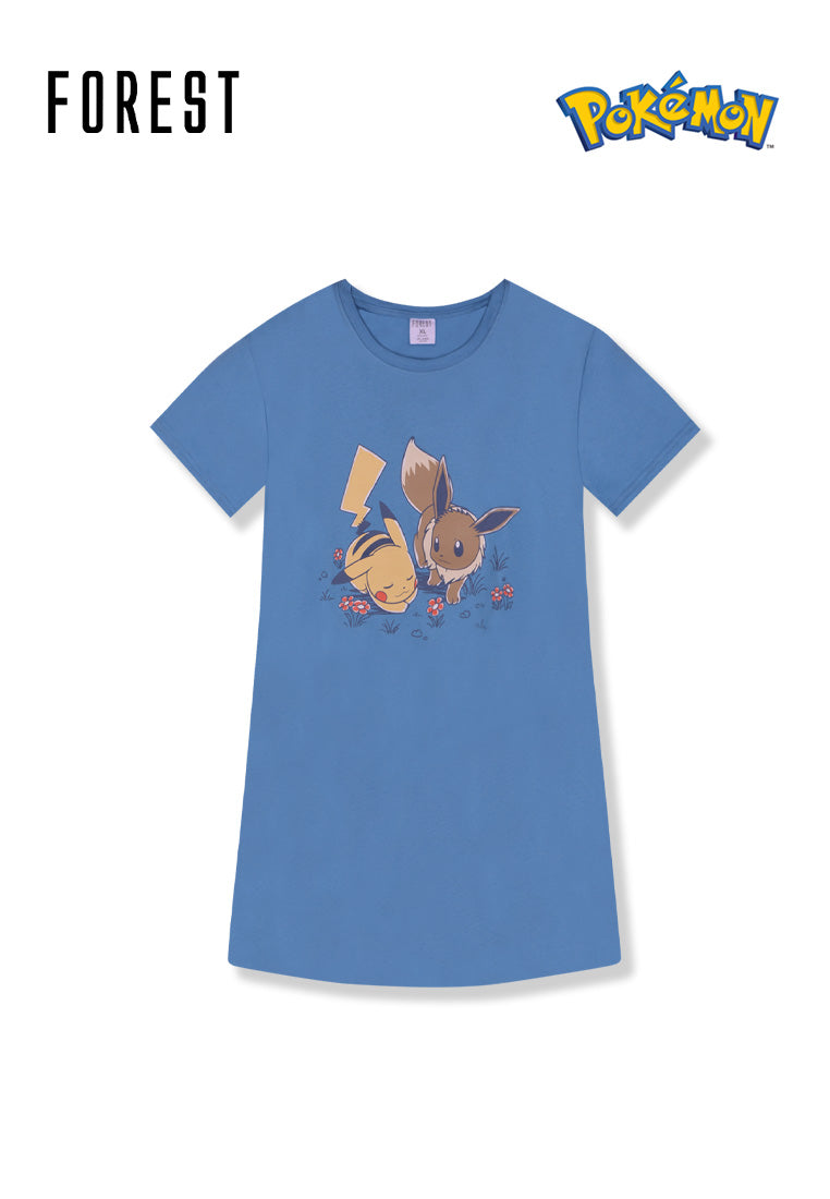 (1 Pc) Pokémon Ladies 100% Cotton Sleep Dress Pyjamas Selected Colours - PPL1046D