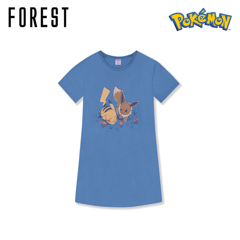 (1 Pc) Pokémon Ladies 100% Cotton Sleep Dress Pyjamas Selected Colours - PPL1046D