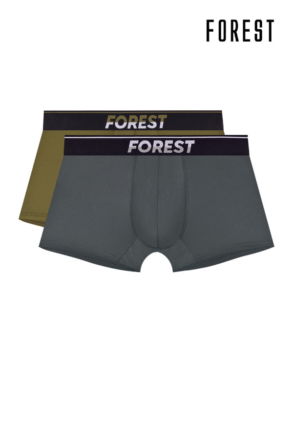 (2 Pcs) Forest Mens Microfibre Spandex Shorty Brief Underwear Assorted Colours - FUD0157S