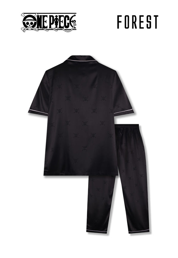 (1 Pc) Forest X One Piece Unisex Satin Spandex Short Sleeve Long Pants Pyjamas Selected Colours - NPU0041SL