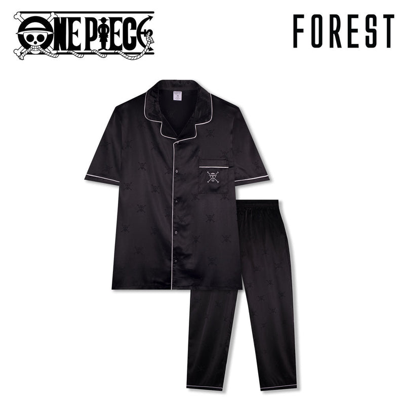 (1 Pc) Forest X One Piece Unisex Satin Spandex Short Sleeve Long Pants Pyjamas Selected Colours - NPU0041SL