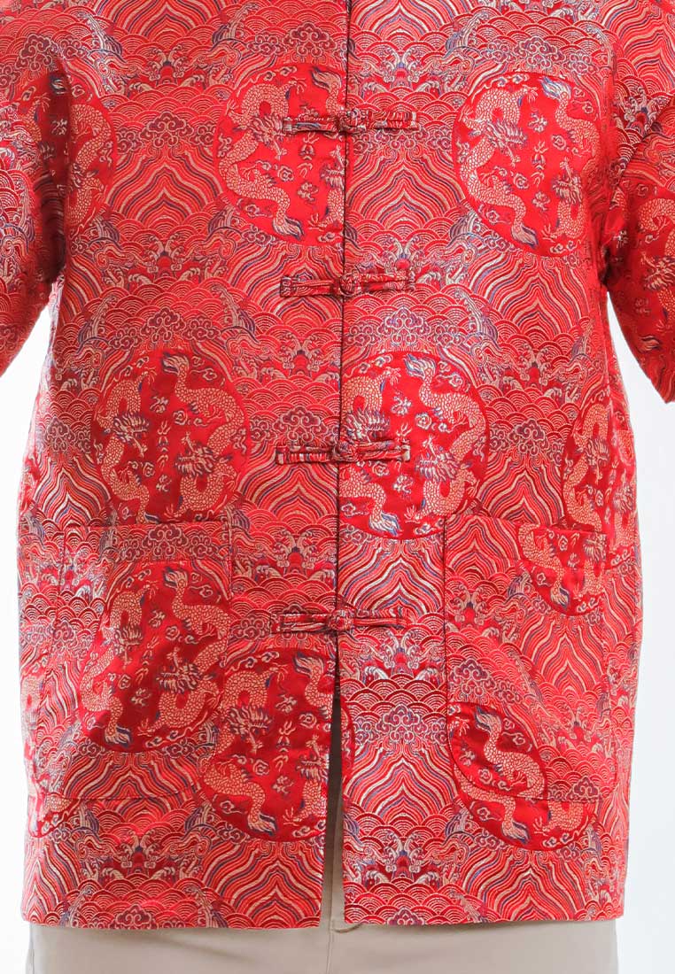 Alain Delon CNY Tang Fu Lelaki | Alain Delon Mens Tang Fu Jacquard Short Sleeve - 14526006