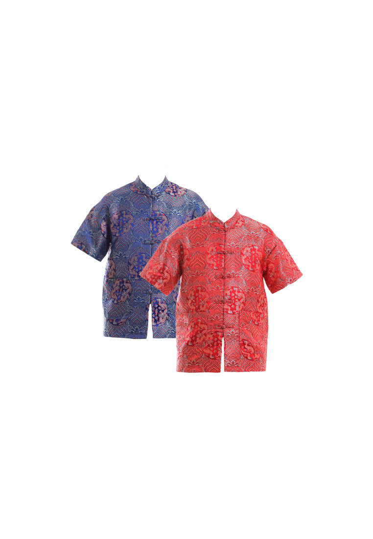 Alain Delon CNY Tang Fu Lelaki | Alain Delon Mens Tang Fu Jacquard Short Sleeve - 14526006
