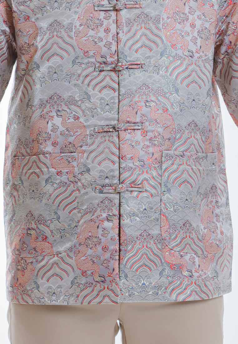 Alain Delon CNY Tang Fu Lelaki | Alain Delon Mens Tang Fu Jacquard Long Sleeve - 15526005