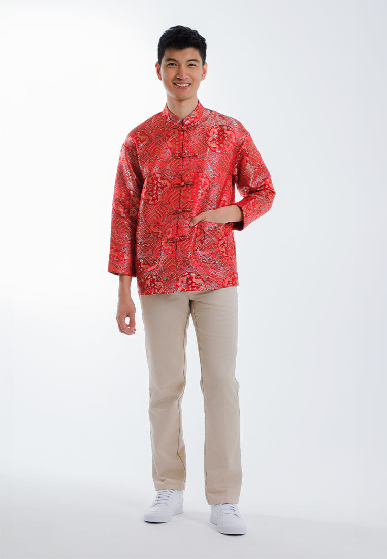 Alain Delon CNY Tang Fu Lelaki | Alain Delon Mens Tang Fu Jacquard Long Sleeve - 15526005
