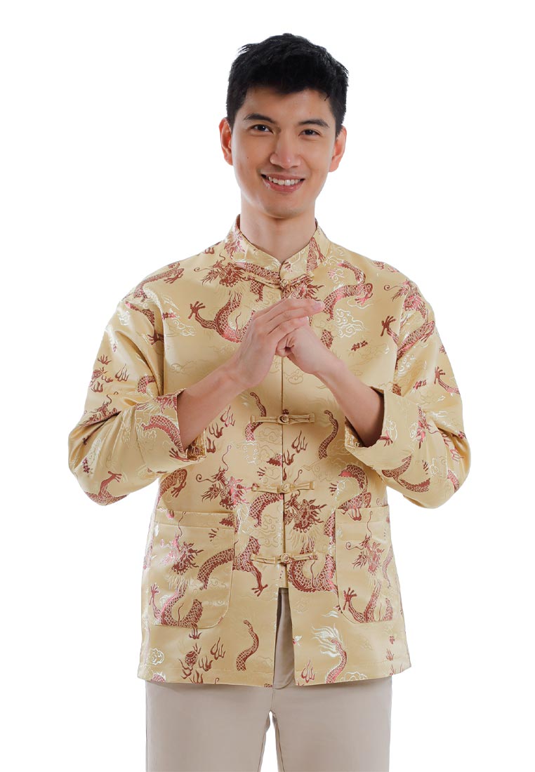 Alain Delon CNY Tang Fu Lelaki | Alain Delon Mens Tang Fu Jacquard Long Sleeve - 15526007