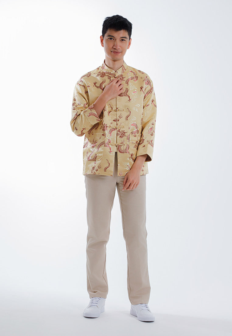Alain Delon CNY Tang Fu Lelaki | Alain Delon Mens Tang Fu Jacquard Long Sleeve - 15526007