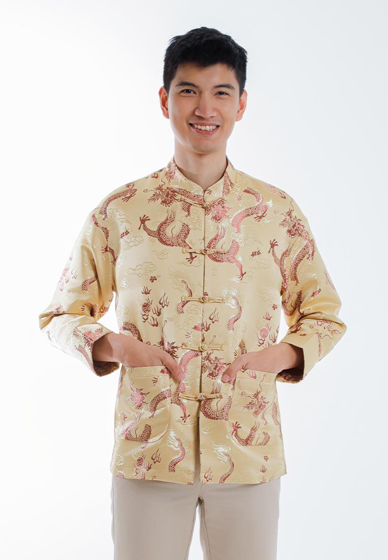 Alain Delon CNY Tang Fu Lelaki | Alain Delon Mens Tang Fu Jacquard Long Sleeve - 15526007