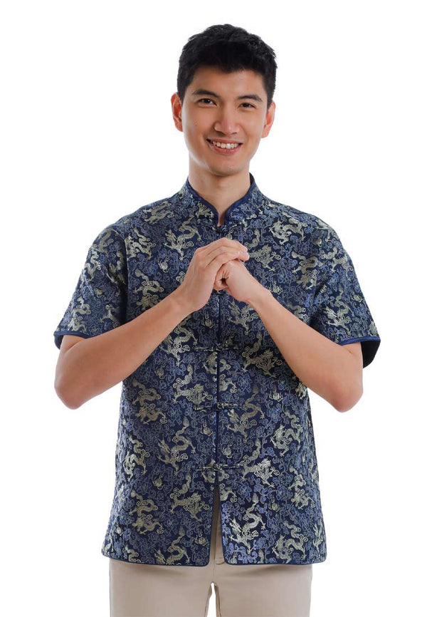 Byford CNY Tang Fu Lelaki | Byford Mens Tang Fu Jacquard Short Sleeve - 3426901Z