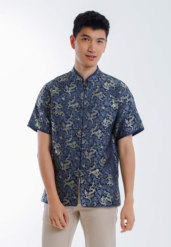 Byford CNY Tang Fu Lelaki | Byford Mens Tang Fu Jacquard Short Sleeve - 3426901Z