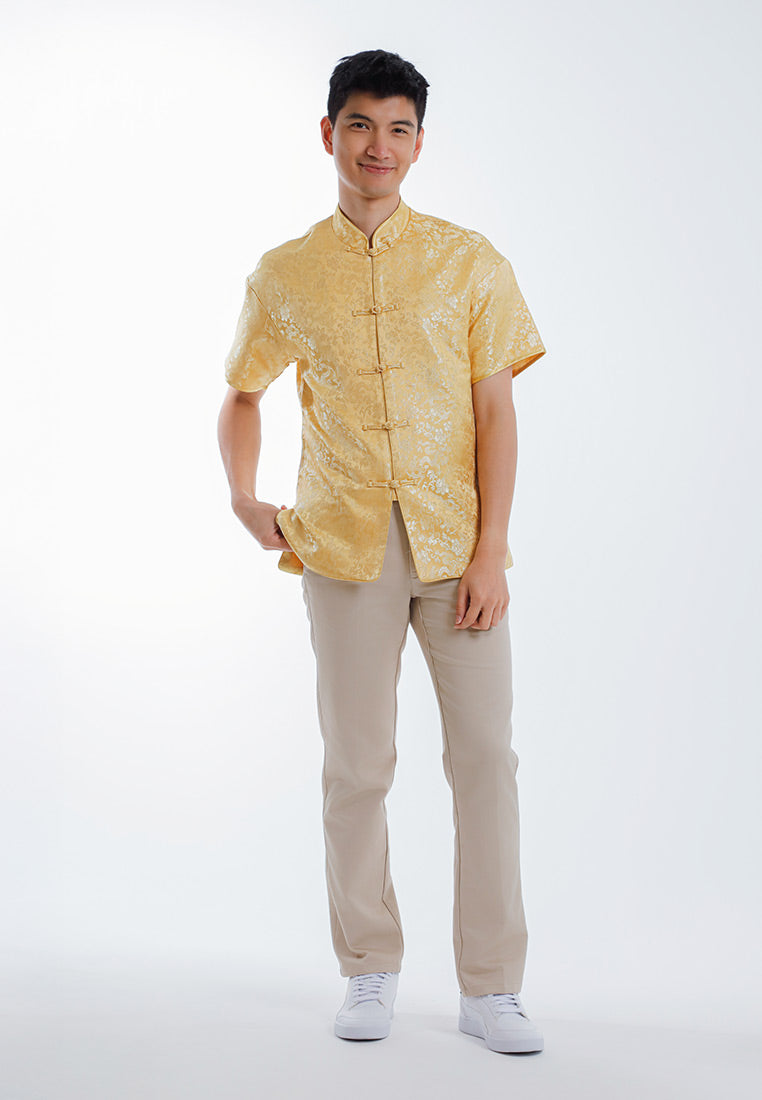 Byford CNY Tang Fu Lelaki | Byford Mens Tang Fu Jacquard Short Sleeve - 3426901Z