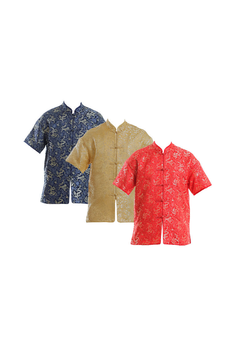 Byford CNY Tang Fu Lelaki | Byford Mens Tang Fu Jacquard Short Sleeve - 3426901Z