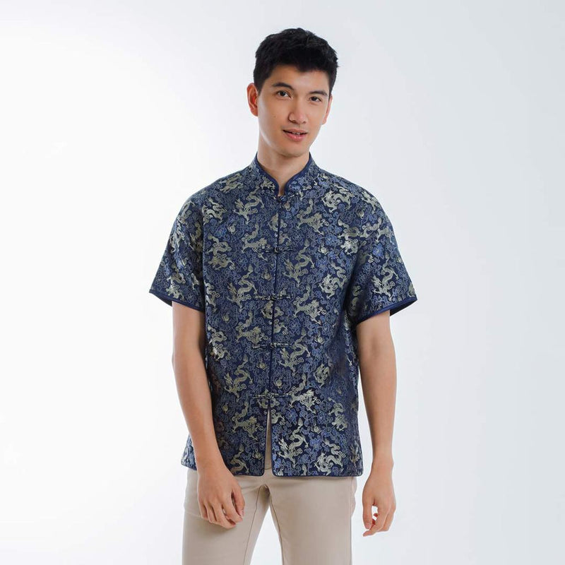 Byford CNY Tang Fu Lelaki | Byford Mens Tang Fu Jacquard Short Sleeve - 3426901Z