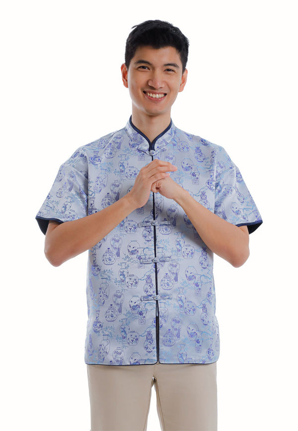 Byford CNY Tang Fu Lelaki | Byford Mens Tang Fu Jacquard Short Sleeve - 3426904Z