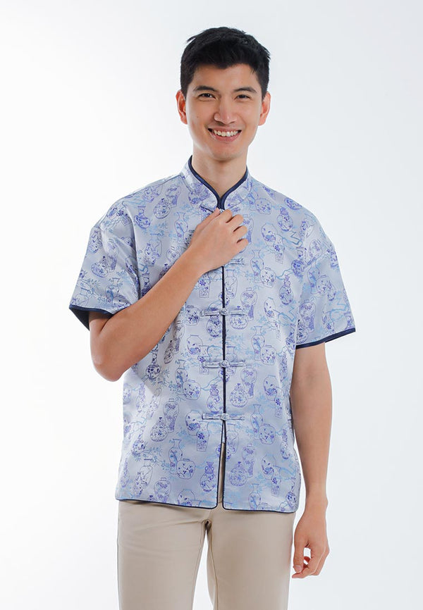 Byford CNY Tang Fu Lelaki | Byford Mens Tang Fu Jacquard Short Sleeve - 3426904Z