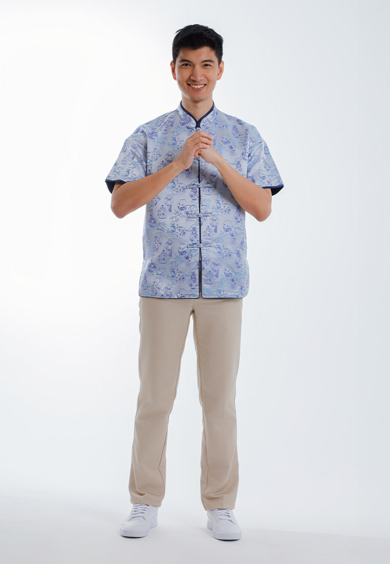 Byford CNY Tang Fu Lelaki | Byford Mens Tang Fu Jacquard Short Sleeve - 3426904Z