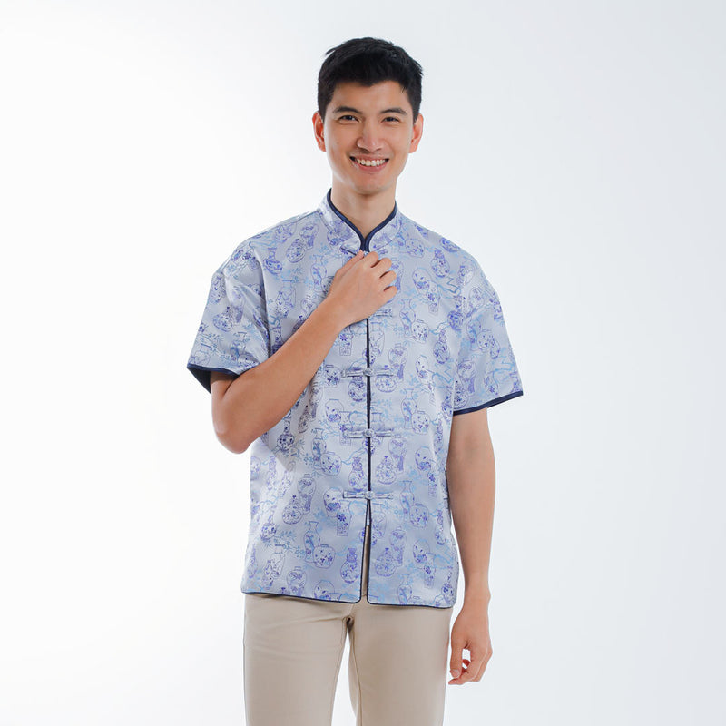 Byford CNY Tang Fu Lelaki | Byford Mens Tang Fu Jacquard Short Sleeve - 3426904Z