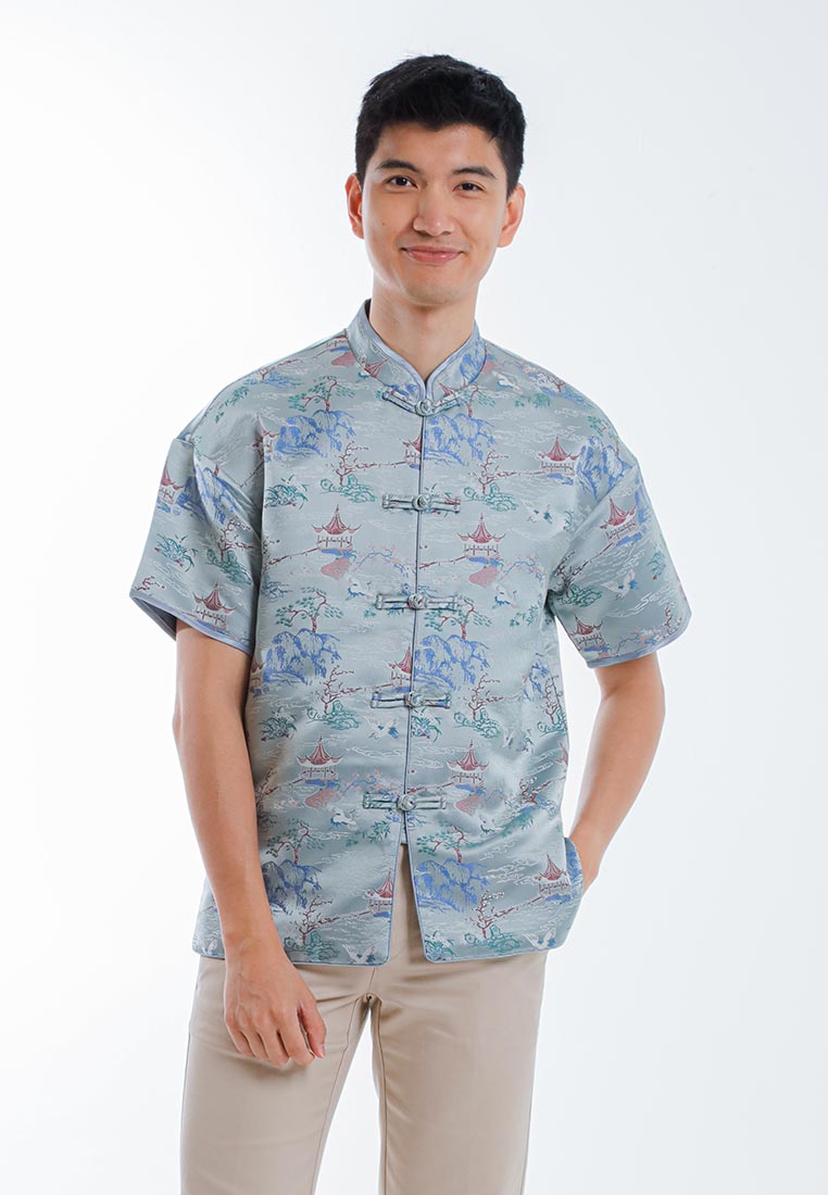 Byford CNY Tang Fu Lelaki | Byford Mens Tang Fu Jacquard Short Sleeve - 3426903Z